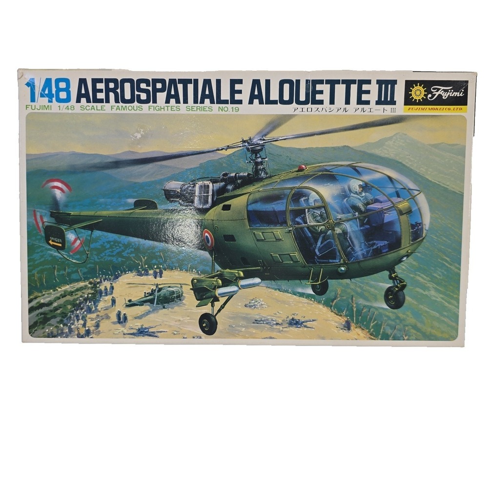 Vintage Fujimi Aerospatiale Alouette III 1/48 NEW Model Kit 5A19-400 NEW Open
